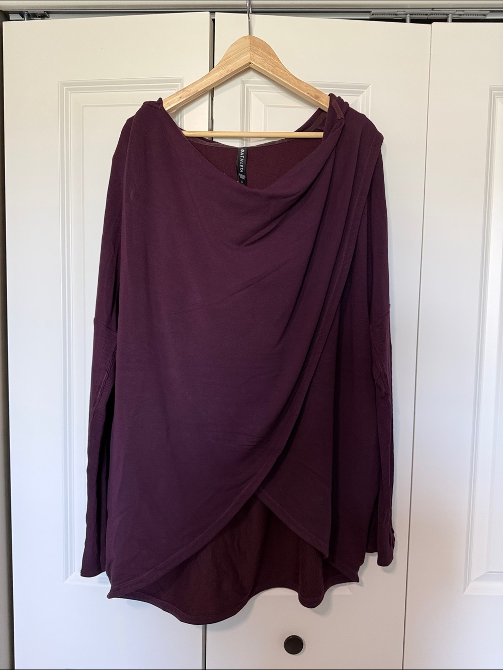 Athleta Draped Long Sleeve Hooded Top
